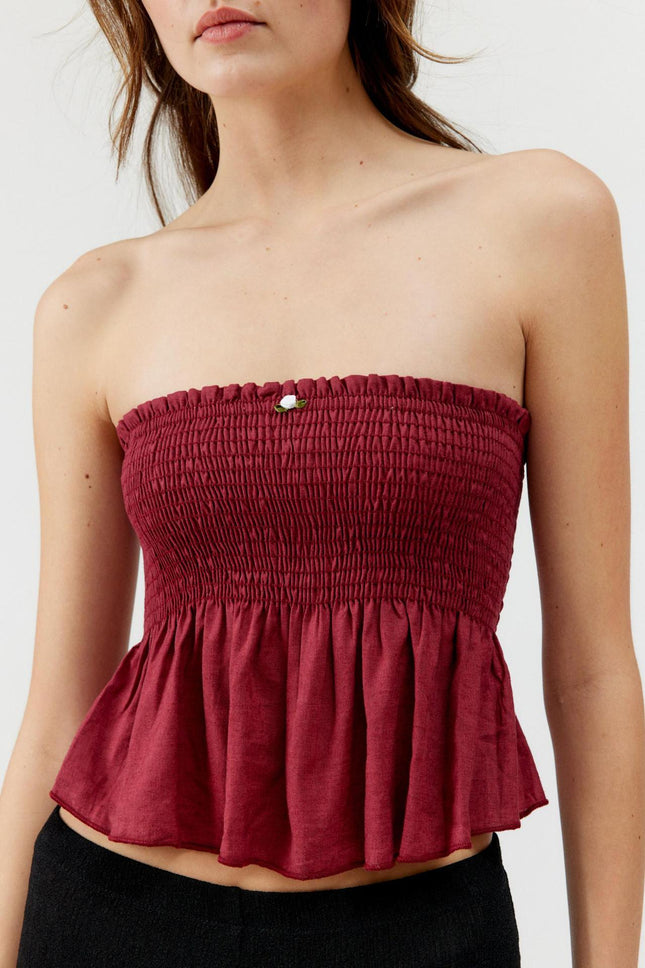 Autumn 2024 Amazon New European and American Cross-border Fashion Women's Top Solid Color Strapless Stopped Sexy Small Vest