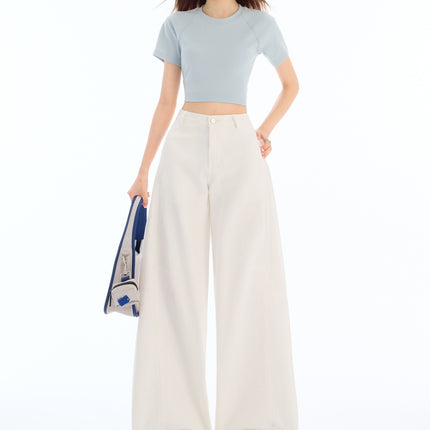 White Machete Tooling Jeans 2025 New Spring High Waist Loose Sycamore Wide Leg Pants