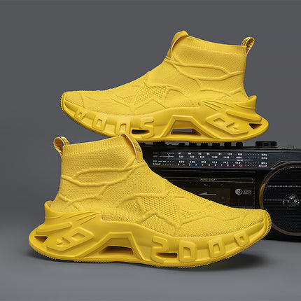 2025 Large Size 46 New Sports Shoes High-Top Fly Woven Mesh Blade Sports Casual Shoes Cross-Border Blade Socks Shoes