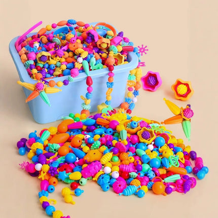Factory pop beaded diy children's handmade beaded necklace children's educational toys changeable pop beads wholesale