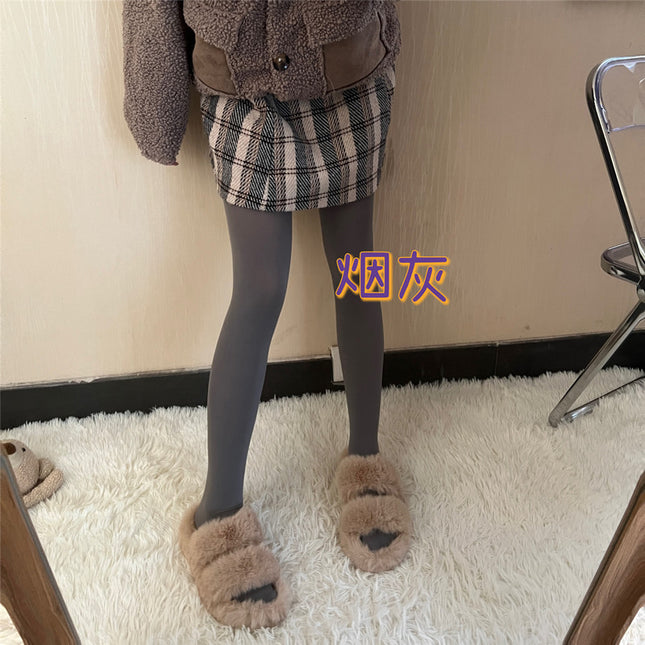 Spring Autumn Winter Velvet Grey Leggings Socks Women's Outer Wear Mousse Matte Slimming Smoke Grey Off-white Pantyhose