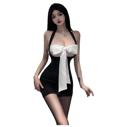 Sexy Lingerie, Flirting Nightgown, Secretary Uniform, Temptation on Bed, Passionate Teasing, Unbuttoned Butt-Covering Skirt, Date Shirt