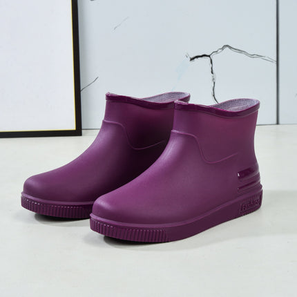 Fashion Rain Boots, Water Shoes for Women, Adult Warm Water Slip Plus Velvet Kitchen Short Rubber Shoes, Rain Boots, Overshoes, Water Boots Wholesale
