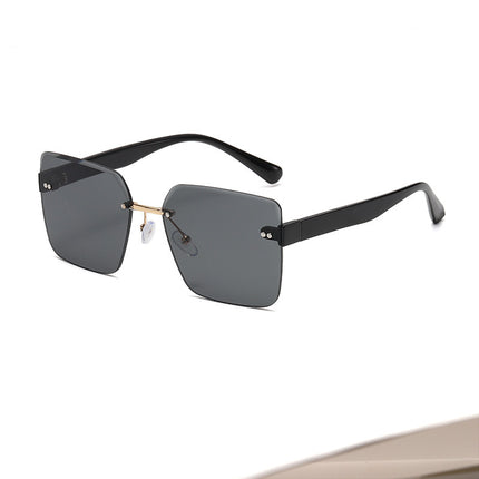 New Korean-style Frameless Sunglasses Women's Summer Internet Celebrant Live Sunglasses Trendy Big Face Slimming UV-proof Sunglasses