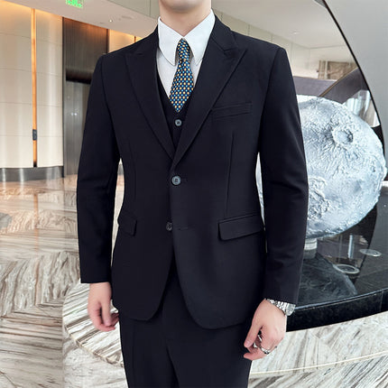 Special New Product Recommendation: Men's Lapel Collar Suit, Slim Fit, Crisp and High-End Men's Three-Piece Suit