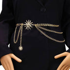 Gold sunflower waist chain