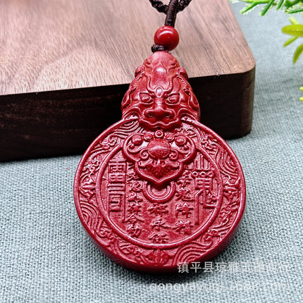 Live broadcast cinnabar mountain ghost copper pendant gold-plated inlaid mountain ghost money pendant this year men's and women's purple gold sand pendant