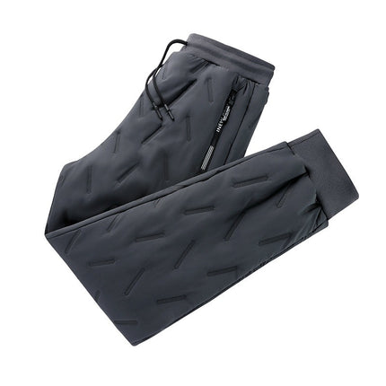 Lamb Wool Cross-Border Cotton Pants Autumn and Winter Fleece-Lined Cold-Proof Men's Elastic Waist Casual Pants Cold-Proof and Warm Long Pants
