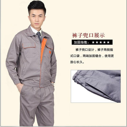 Labor protection clothing work clothes wear-resistant thickened long sleeve suit men's and women's autumn and winter jacket workshop auto repair tooling printing tooling