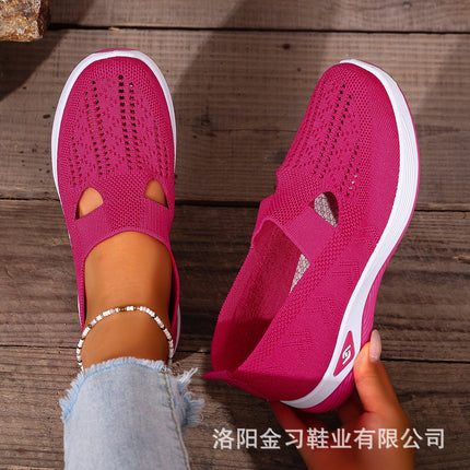 Women's Summer Breathable Soft-Soled Shoes for Middle-Aged and Elderly Mothers Temu Cross-Border Dropshipping Large Size Women's Shoes Clogs Cut Out