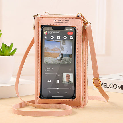 2025 Touch Screen Mobile Phone Bag Women's Cross-Body Bag Anti-Theft Multi-Functional Transparent Fashion Small Bag Wallet Mobile Phone Bag Anti-Fall