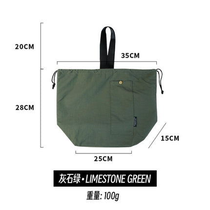 2025 New Lunch Box Bag Waterproof Korean Style Large Solid Color Satchel Drawstring Double-Layer Lunch Bag for Students at Work