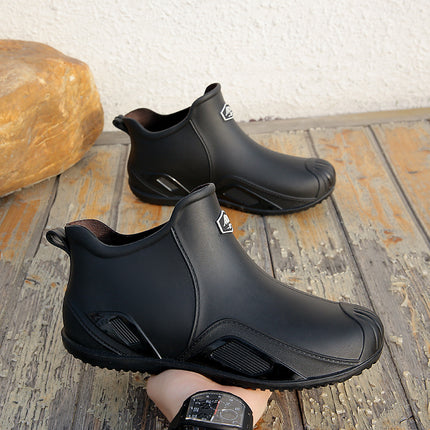 One Piece Free Shipping Cross-Border New Fashion Short-Tube Water Shoes, Waterproof and Non-Slip for Outdoor Wear, Fleece-Lined Kitchen Rain Shoes for Men