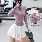 Begonia purple-waist slimming + built-in pockets / S