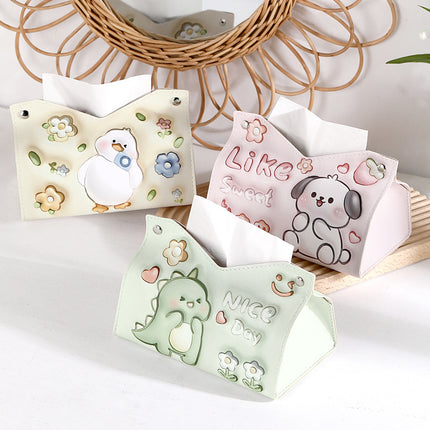 Cartoon Cute Tissue Box Home Living Room Paper Box Restaurant Multi-functional Storage Napkin Paper Box Car Paper Box