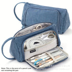 Corduroy triangle pencil case [dark blue]