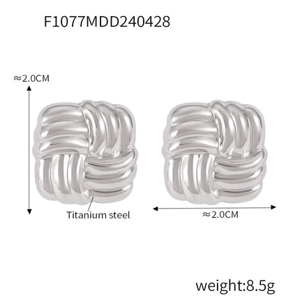 European and American Star Internet Celebrant Same Style Earrings Fashionable Titanium Steel Thick Ring Simple Design All-match Fashionable C- shaped Earrings