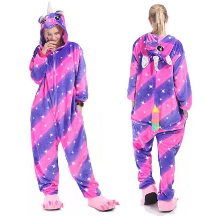 Cross-Border Wholesale Flannel Unicorn Onesie Pajamas Cartoon Animal Cute New Style Adult Cross-Border Loungewear