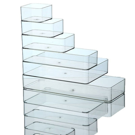 Stackable drawer storage box desktop stationery cosmetic partition box transparent acrylic right angle compartment finishing box