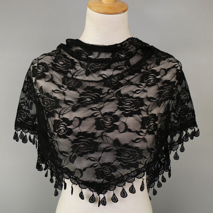 Hot Selling Lace Triangle Scarf Cut Out Korean Triangle Scarf Women's Export Hot Selling Summer Sun Protection Decorative Veil