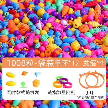Factory pop beaded diy children's handmade beaded necklace children's educational toys changeable pop beads wholesale