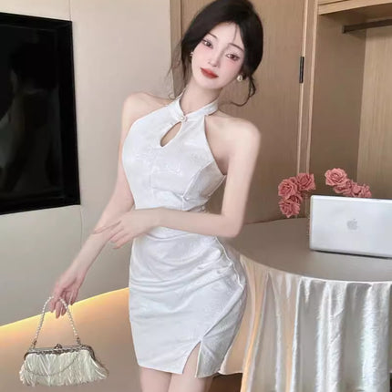 High-end sense Chinese modified cheongsam vintage women's 2024 new pure sexy royal sister hip dress dress