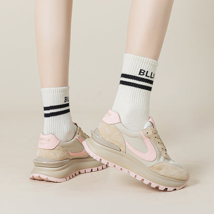 Genuine Leather Women's Shoes 2026 Spring and Autumn New Style Genuine Leather Trainers Hot-Selling Casual Sports Trendy Dad Shoes