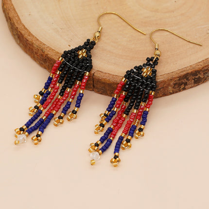 Gradient Long Tassel Earrings Women's European and American Bohemian Style Summer Holiday Girlfriend Gift Earrings Wholesale