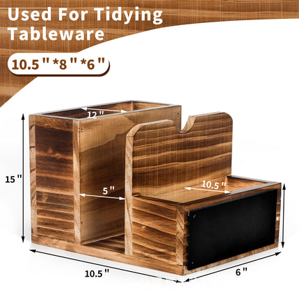 Solid Wood Desktop Tissue Box Living Room Table Tissue Holder Kitchen Countertop Seasoning Jar Placement Rack Retro Style Tissue Box
