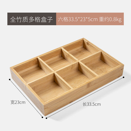 Desktop Dust-proof Tea Bag Storage Box Bamboo Cultural Play Jewelry Storage Box Medicine Sub-packing Box Jiugongge Storage Box