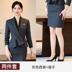 gray suit skirt / S