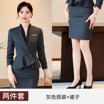 High-end Suit Dress Women's New Autumn High-end Professional Temperament Jewelry Shop Beauty Salon Hotel Front Desk Work Clothes