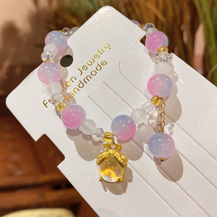 New Ethnic Style Beaded Bracelets Wholesale Gift Box Imitation Crystal Bracelets Butterfly Textured Hand Ornaments Night Market Stalls