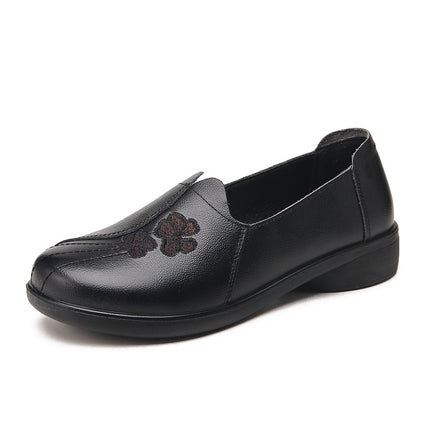 Mom's Shoes with Soft Soles, Comfortable for Middle-Aged and Elderly Women, New Style for Grandma, Non-Slip Flat Shoes, 2026 Spring and Autumn Leather Shoes