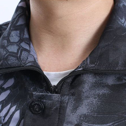 genuine goods black python pattern camouflage clothing suit men's/one-piece labor protection clothing welder wear-resistant overalls eat chicken spring and autumn outdoor