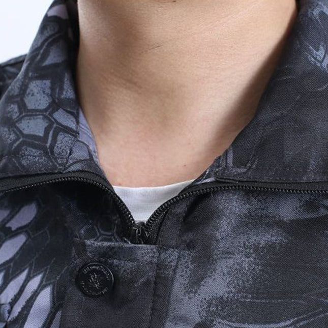 genuine goods black python pattern camouflage clothing suit men's/one-piece labor protection clothing welder wear-resistant overalls eat chicken spring and autumn outdoor