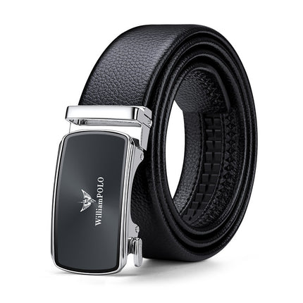 King Paul Belt Men's Genuine Leather Automatic Buckle Business Simple Belt Alloy Trousers Belt Men's High Sense