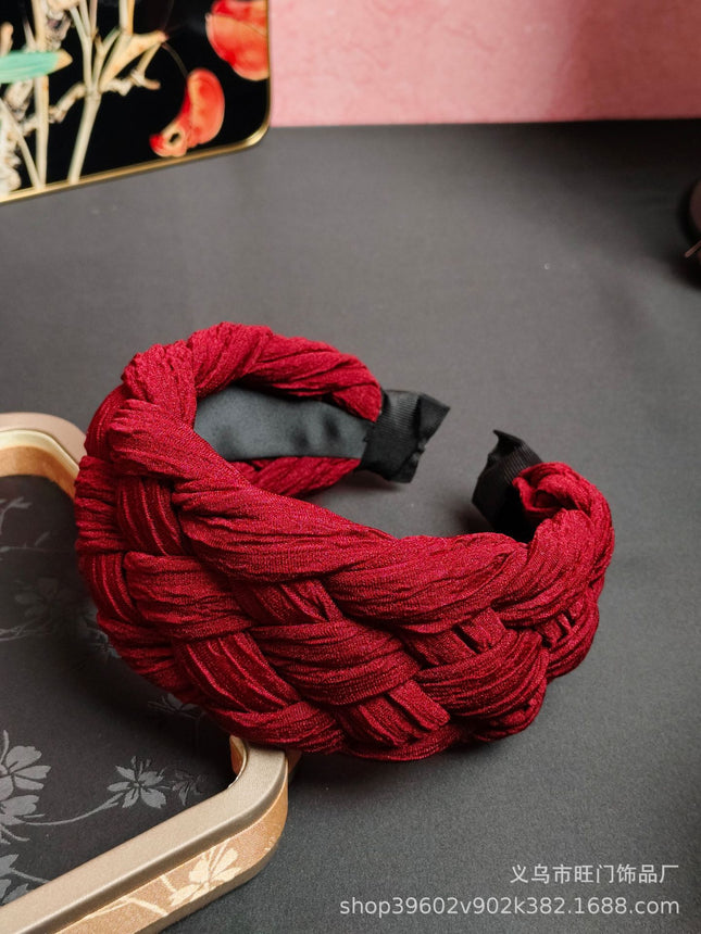 Korean-Style Simple Wide-Brimmed Braided Hairband with a High-End Feel, Specifically for Face Washing, High-Top Hair Clip Wholesale