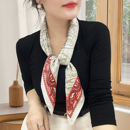 Spring and Summer 70cm Small Square Scarf Women's Autumn and Winter New Foreign Style Fashion All-match Shake Tone Same Scarf Scarf