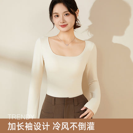 0811 Base Layer Shirt with Chest Pad, Comic Cup Autumn Clothing, Warm Inner Wear, Long-Sleeved Top, Inner Wear, Muscle Base Layer, Winter Fleece-Lined