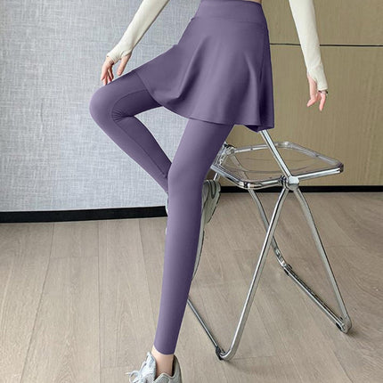 Fashion Fake Two-piece Sports Culottes Fitness Pants Women's Running Training Yoga High Elastic Anti-walking Sports Pants Women