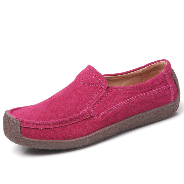 Cross-border women's shoes genuine leather flat heel slip-on casual shoes for teenagers and students nurse shoes pregnant women's mom shoes can be sent on behalf