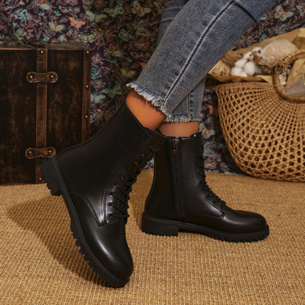 2025 Spring New Style Medium Heel Thick Heel Retro Large Size Cross-Border Mid-Calf Boots for Women Foreign Trade Round Toe Side Zipper Women's Boots