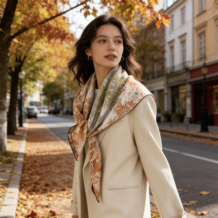 High-grade Double-sided Printed Silk Twill Large Square Square Spring and Summer New Entry Luxury Mulberry Silk Scarf Women's Shawl