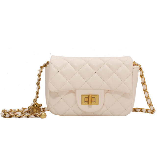 This Year's New Fashion Casual Simple Niche Popular Quilted Chain Lock Crossbody Shoulder Bag Mini Small Square Bag
