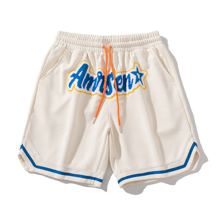Men's Summer Sports Shorts Street Fashion Brand Mesh Basketball Oversize Design Loose Casual Straight-Leg Shorts