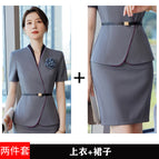 Two-Piece Gray Jacket Skirt / S