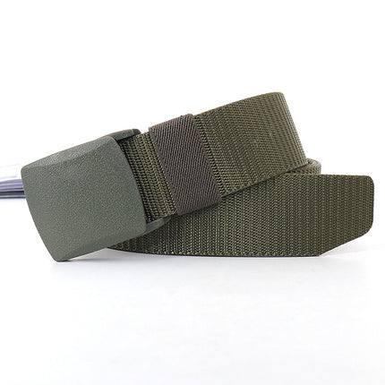 Security check camouflage nylon belt men's tactical belt women's automatic buckle pants belt woven cross-border wholesale
