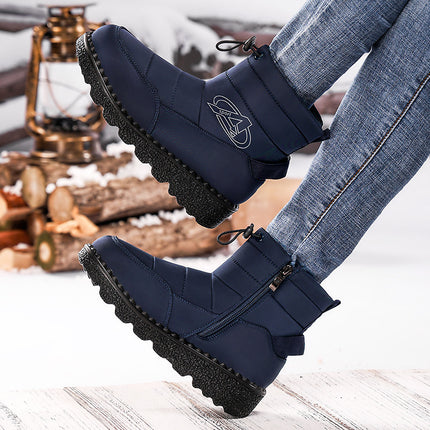 Winter Snow Boots for Women, Thick-Soled Cotton Boots with Extra Fleece and Thickened High-Top Cotton Shoes, Cross-Border Ready Stock Snow Boots, Slip-On, Dropshipping