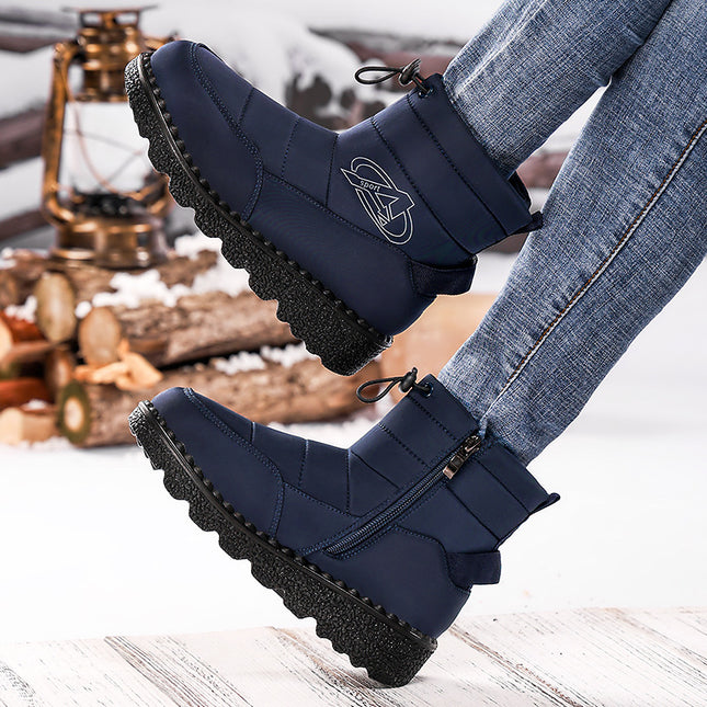 Winter Snow Boots for Women, Thick-Soled Cotton Boots with Extra Fleece and Thickened High-Top Cotton Shoes, Cross-Border Ready Stock Snow Boots, Slip-On, Dropshipping